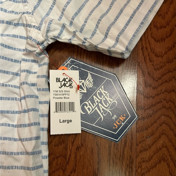 NWT Black Jack striped button down shirt. Size large. Preppy casual beach style. - Picture 2 of 6